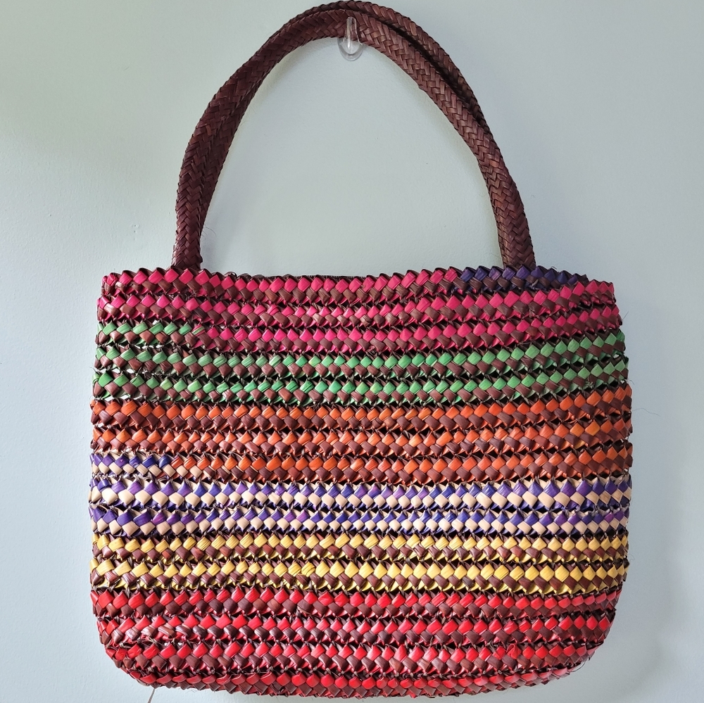 COLORFUL STRAW | WOVEN SHOULDER BAG